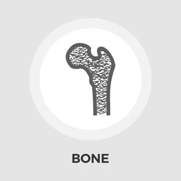 Bone flat icon Stock Illustration