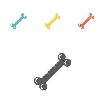 Bone flat icon Vector illustration Stock Illustration