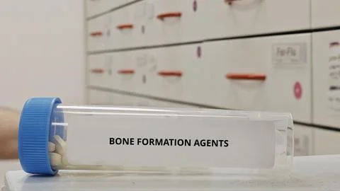 BONE FORMATION AGENTS tablets used to stimulate bone growth and increase bone Foto stock