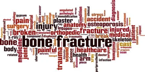 Bone fracture word cloud Stock Illustration