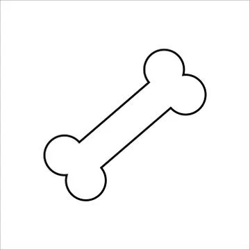 Bone glyph flat vector icon on a white background. Vector illustration Stock Illustration