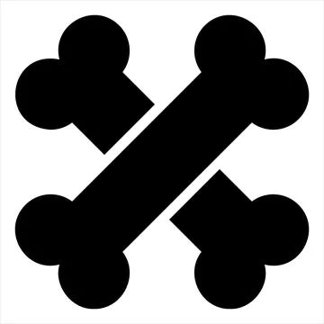 Bone glyph icon vector illustration isolated on white background Illustrazione stock