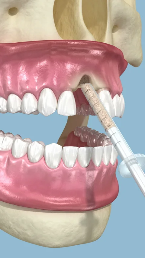Bone grafting augmentation, socket preservation, tooth implantation Stock Footage 314537713