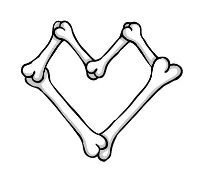 Bone heart Stock Illustration