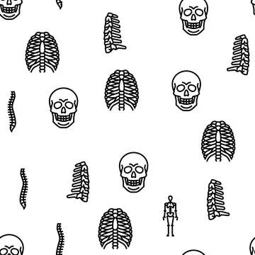 Bone Human Skeleton Structure Vector Seamless Pattern Stockillustratie