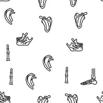 Bone Human Skeleton Structure Vector Seamless Pattern Stockillustratie