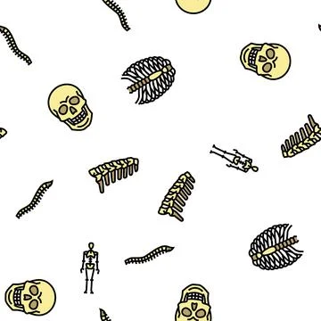 Bone Human Skeleton Structure Vector Seamless Pattern Stockillustratie