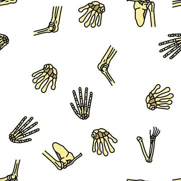 Bone Human Skeleton Structure Vector Seamless Pattern Stockillustratie