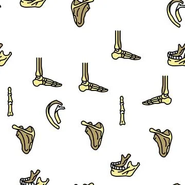 Bone Human Skeleton Structure Vector Seamless Pattern Stockillustratie