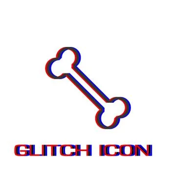 Bone icon flat. Stock Illustration