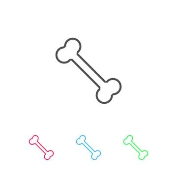 Bone icon flat. Stock Illustration