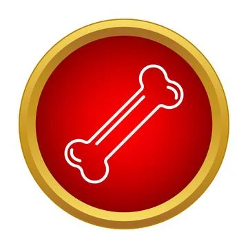 Bone icon on red button symbolizing pet food Illustrazione stock