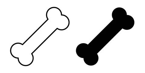 Bone icon. Style is flat and line symbol Stock Illustration