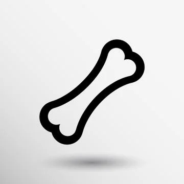 Bone icon vector closeup isolated meal concept Stock Illustration