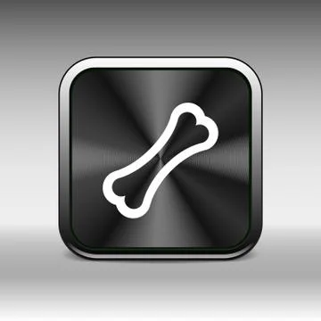 Bone icon vector closeup isolated meal concept Stock Illustration