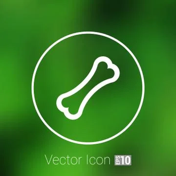 Bone icon vector closeup isolated meal concept Illustrazione stock