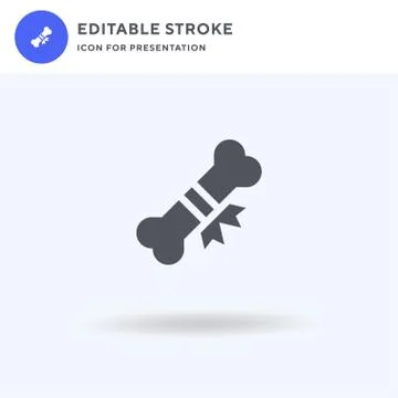 Bone icon vector, filled flat sign, solid pictogram isolated on white, logo i Stock Illustration