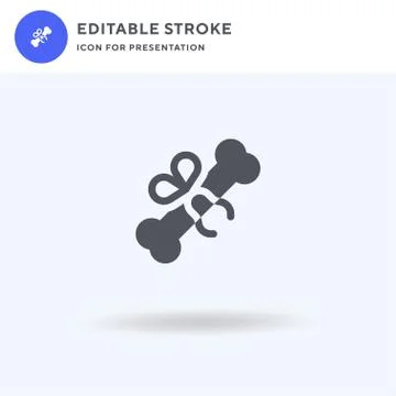 Bone icon vector, filled flat sign, solid pictogram isolated on white, logo Stock Illustration