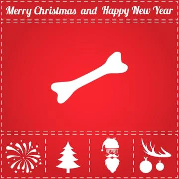 Bone Icon Vector Stock Illustration