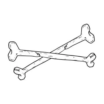 Bone icon. Vector illustration of a bone. Hand drawn human bones. Illustrazione stock