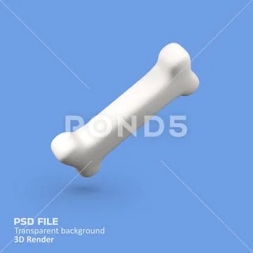 Bone isolated 3d render icon illustration PSD Template