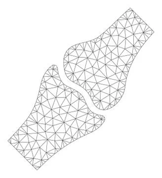 Bone Joint Polygonal Frame Vector Mesh Illustration Stock Illustration