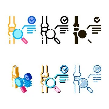 Bone joint test icon mix vector outline イラスト素材