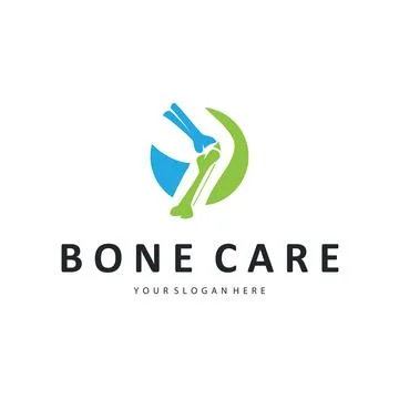 Bone logo design, bone health care with simple silhouette, modern icon symb.. Stock Illustration