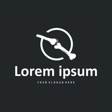 Bone logo design, bone health care with simple silhouette, modern icon symb.. Stock Illustration