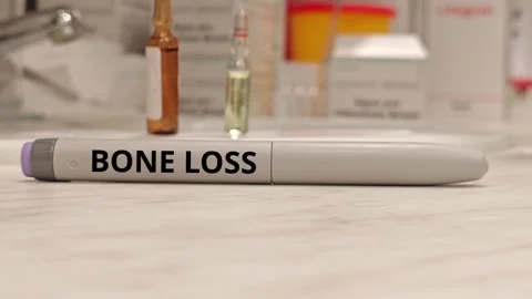 BONE LOSS treated in high-risk patients with selected bone-forming medicine Stock Footage 342222284