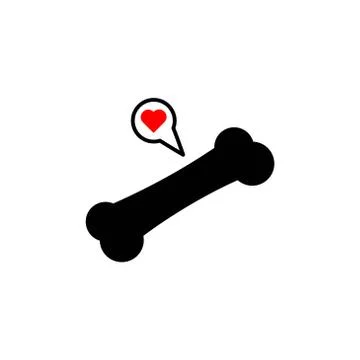 Bone love vector design template illustration Stock Illustration