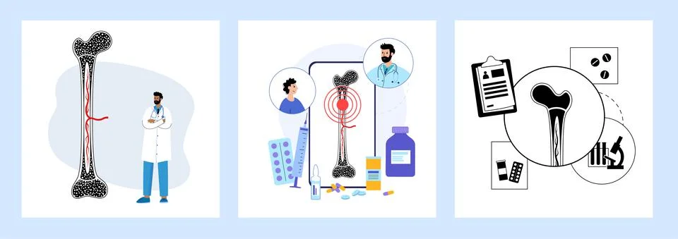Bone marrow set Stock Illustration