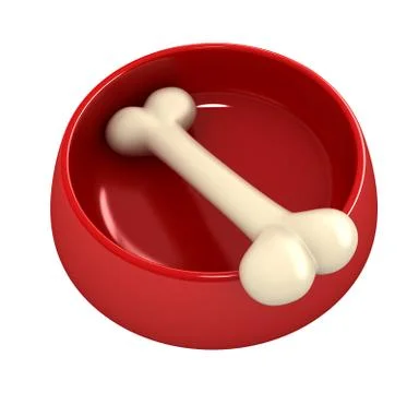Bone in pet bowl Stock Illustration