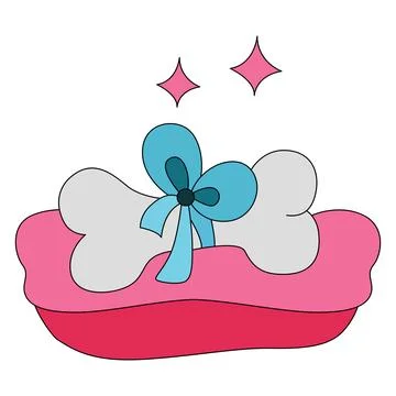 Bone with pillow isolated on a white background Stock Illustration