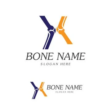 Bone Plus logo. Healthy bone Icon. Knee bones and joints care protection logo Stock Illustration