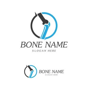Bone Plus logo. Healthy bone Icon. Knee bones and joints care protection logo Stock Illustration