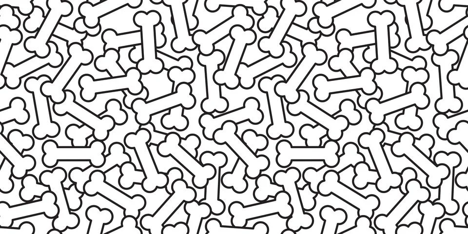 Bone seamless pattern dog bone isolated vector wallpaper background Stock Illustration