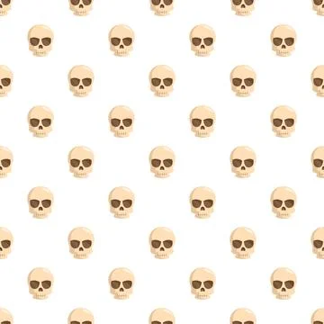 Bone skull pattern creating a seamless background Stock Illustration