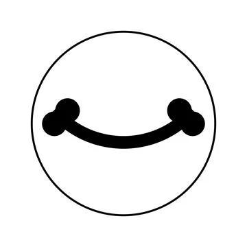 Bone smile icon. Round vector icon on white blank background.  Stock Illustration