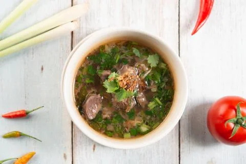 Bone soup in bowl. Stock Photos