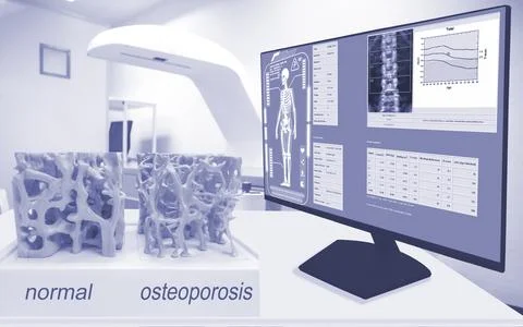 Bone spongy structure close-ups, normal and with osteoporosis and showing o.. Stock Photos