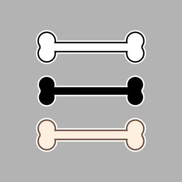 Bone stickers. Vector template. Isolated illustration and clipart.  Stock Illustration