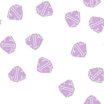 Bone in stone glyph seamless pattern Illustrazione stock