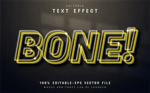 Bone text effect editable Stock Illustration