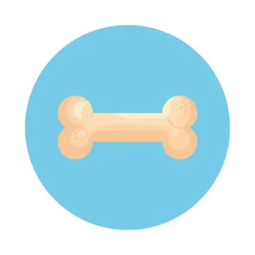 Bone toy dog in frame circular isolated icon Stock Illustration