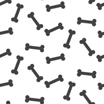 Bone vector black and white seamless pattern Illustrazione stock