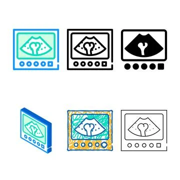 Bone x ray color icon vector isolated designs 스톡 일러스트