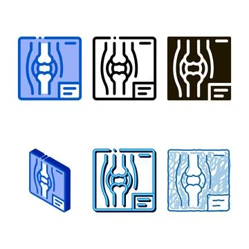 Bone x-ray icon vector pack outline Stock Illustration