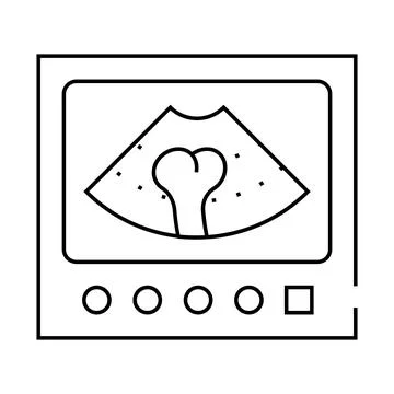 Bone x-ray line icon vector isolated illustration Illustrazione stock