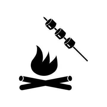 Bonefire and marshmellow icon element of camping icon for mobile concept and  Stock Illustration